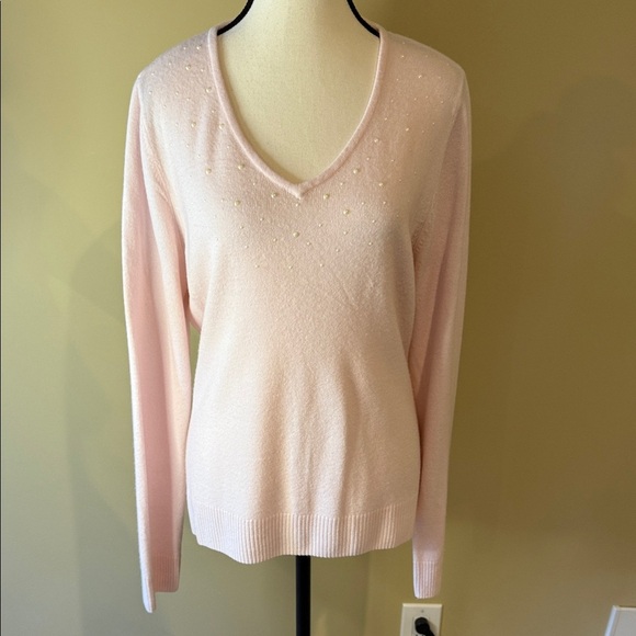 Karen Scott Sweater with Detachable Scarf Embellishments, Pink, Women's Size L - Picture 8 of 16